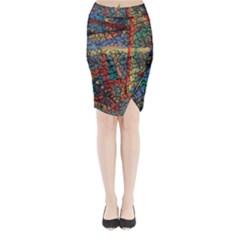 Crackle Midi Wrap Pencil Skirt by WILLBIRDWELL