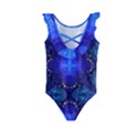 Blue ornate Kids  Frill Swimsuit View2