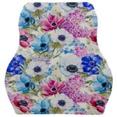 Purple Flowers Car Seat Velour Cushion  by goljakoff