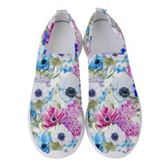 Purple Flowers Women s Slip On Sneakers by goljakoff