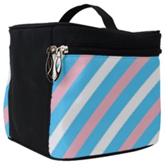 Transgender Pride Diagonal Stripes Pattern Make Up Travel Bag (big) by VernenInk