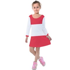 Flag Of Austria Kids  Long Sleeve Velvet Dress by FlagGallery