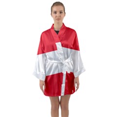 Flag Of Austria Long Sleeve Satin Kimono by FlagGallery