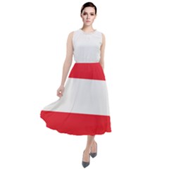 Flag Of Austria Round Neck Boho Dress by FlagGallery