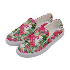 Pink Flowers Women s Canvas Slip Ons by goljakoff