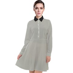 Silver Cloud Grey & Black - Long Sleeve Chiffon Shirt Dress by FashionLane