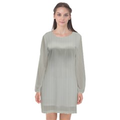 Silver Cloud Grey & Black - Long Sleeve Chiffon Shift Dress  by FashionLane