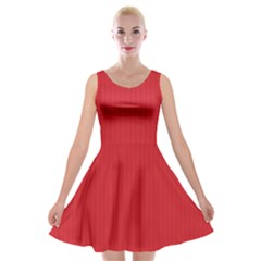 Amaranth Red & Black - Velvet Skater Dress by FashionLane