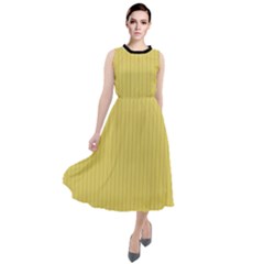 Arylide Yellow & Black - Round Neck Boho Dress by FashionLane