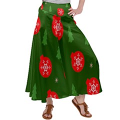 Christmas 001 Satin Palazzo Pants by MooMoosMumma