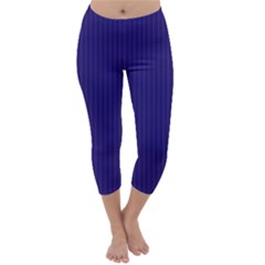 Berry Blue & White - Capri Winter Leggings  by FashionLane