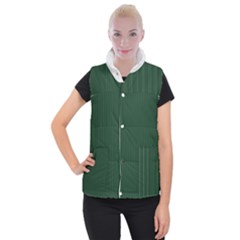 Eden Green & White - Women s Button Up Vest by FashionLane