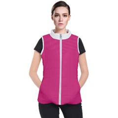 Peacock Pink & White - Women s Puffer Vest by FashionLane