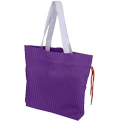 Eminence Purple & White - Drawstring Tote Bag by FashionLane