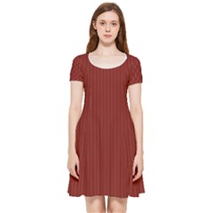 Berry Red & White - Inside Out Cap Sleeve Dress by FashionLane