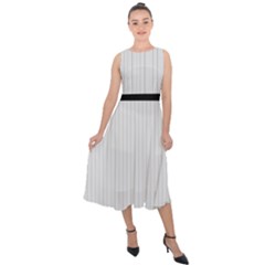 Platinum & Black - Midi Tie-back Chiffon Dress by FashionLane