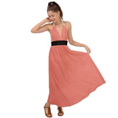 Tea Rose Red & Black - Backless Maxi Beach Dress by FashionLane