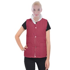 Vivid Burgundy & White - Women s Button Up Vest by FashionLane