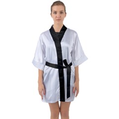 Brilliant White & Black - Half Sleeve Satin Kimono  by FashionLane