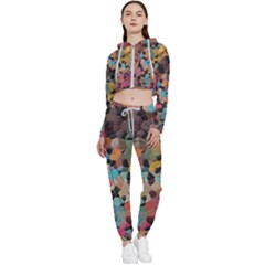 Mosaic Pieces                                                    Cropped Zip Up Lounge Set by LalyLauraFLM