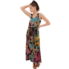 Mosaic Pieces                                                      V-neck Chiffon Maxi Dress by LalyLauraFLM