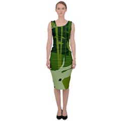 Forest Deer Tree Green Nature Sleeveless Pencil Dress by HermanTelo