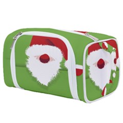 Santa Claus Hat Christmas Toiletries Pouch by Mariart