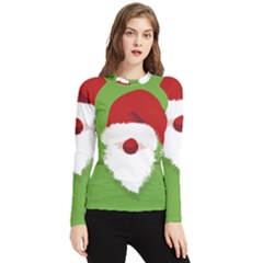 Santa Claus Hat Christmas Women s Long Sleeve Rash Guard by Mariart