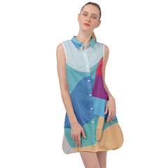 Ice Summer Beach Sea Dessert Sleeveless Shirt Dress by HermanTelo