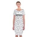 Music Notes Wallpaper Classic Short Sleeve Midi Dress View1