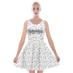 Music Notes Wallpaper Velvet Skater Dress by Mariart