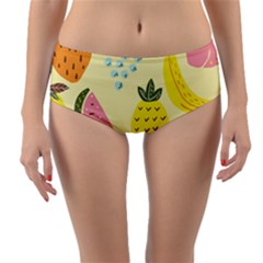 Fruit Reversible Mid-waist Bikini Bottoms by HermanTelo