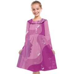 Online Woman Beauty Purple Kids  Midi Sailor Dress by Mariart