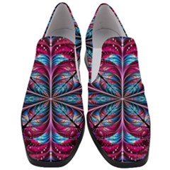 Fractal Flower Women Slip On Heel Loafers by Sparkle