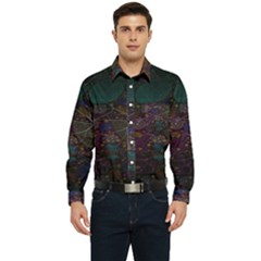 Fractal Leafs Men s Long Sleeve Pocket Shirt  by Sparkle