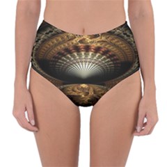 Fractal Illusion Reversible High-waist Bikini Bottoms by Sparkle