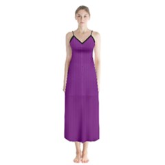 Dark Orchid - Button Up Chiffon Maxi Dress by FashionLane