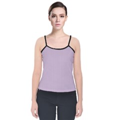 Wisteria Purple - Velvet Spaghetti Strap Top by FashionLane