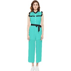 Turquoise - Women s Frill Top Jumpsuit by FashionLane