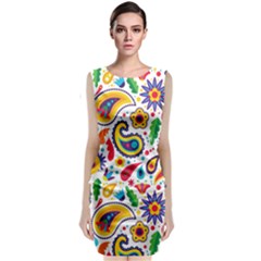 Baatik Print Classic Sleeveless Midi Dress by designsbymallika