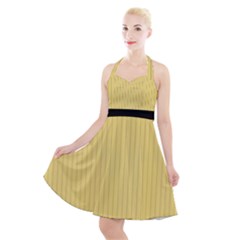 Jasmine Yellow - Halter Party Swing Dress  by FashionLane