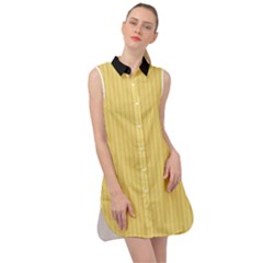 Jasmine Yellow - Sleeveless Shirt Dress by FashionLane