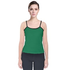 Cadmium Green - Velvet Spaghetti Strap Top by FashionLane