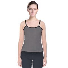 Carbon Grey - Velvet Spaghetti Strap Top by FashionLane