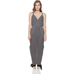 Carbon Grey - Sleeveless Tie Ankle Jumpsuit by FashionLane