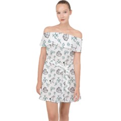 Jessica s Doodles Off Shoulder Chiffon Dress by pishposhpal