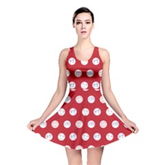 Red Polka-dot Doodles Reversible Skater Dress by pishposhpal