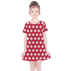 Red Polka-dot Doodles Kids  Simple Cotton Dress by pishposhpal