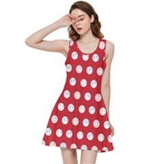 Red Polka-dot Doodles Inside Out Racerback Dress by pishposhpal