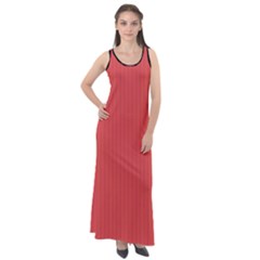 Valentine Red - Sleeveless Velour Maxi Dress by FashionLane